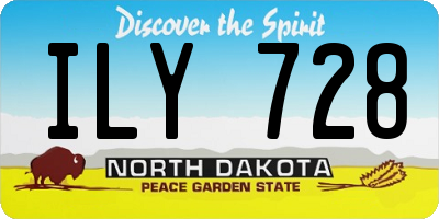 ND license plate ILY728