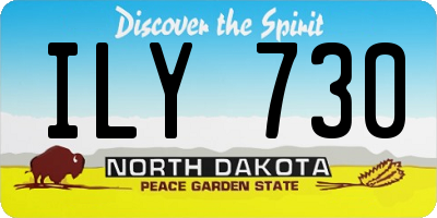 ND license plate ILY730