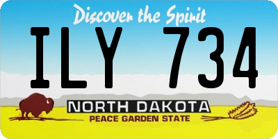 ND license plate ILY734