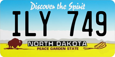 ND license plate ILY749