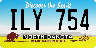 ND license plate ILY754