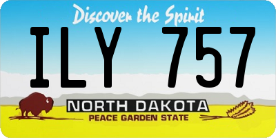 ND license plate ILY757