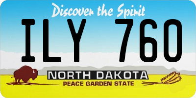 ND license plate ILY760