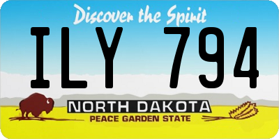 ND license plate ILY794
