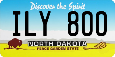 ND license plate ILY800