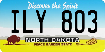 ND license plate ILY803