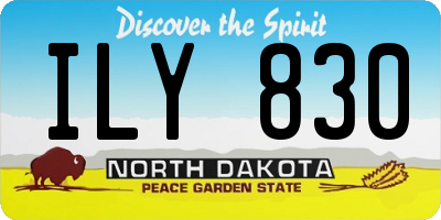 ND license plate ILY830