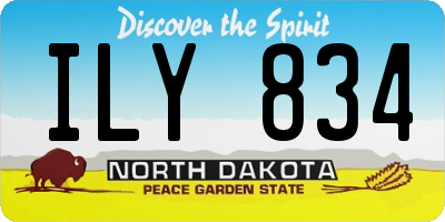 ND license plate ILY834