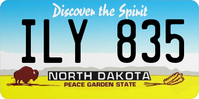 ND license plate ILY835