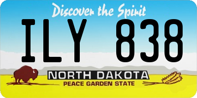 ND license plate ILY838