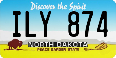 ND license plate ILY874