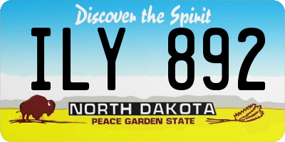 ND license plate ILY892