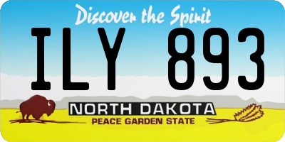 ND license plate ILY893