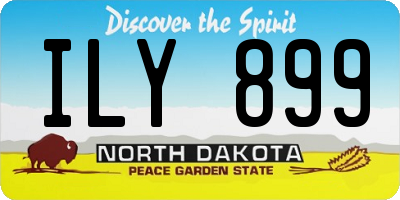 ND license plate ILY899