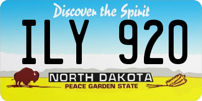 ND license plate ILY920