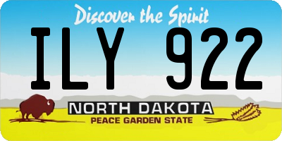 ND license plate ILY922