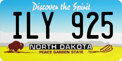 ND license plate ILY925