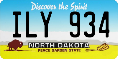 ND license plate ILY934
