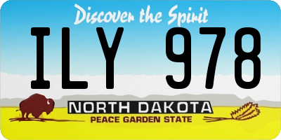 ND license plate ILY978