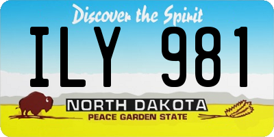 ND license plate ILY981