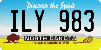 ND license plate ILY983
