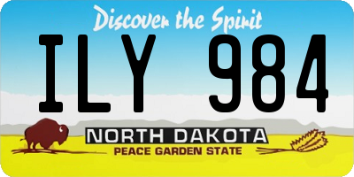 ND license plate ILY984