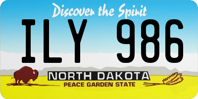 ND license plate ILY986