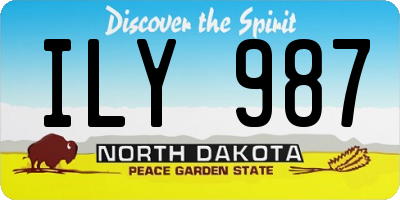 ND license plate ILY987