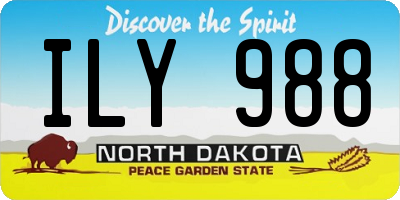 ND license plate ILY988