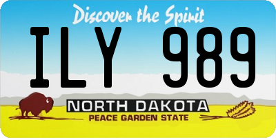 ND license plate ILY989
