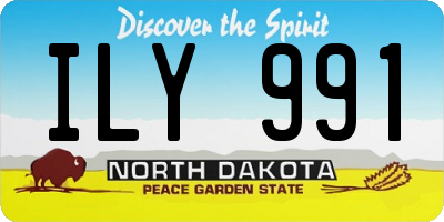 ND license plate ILY991