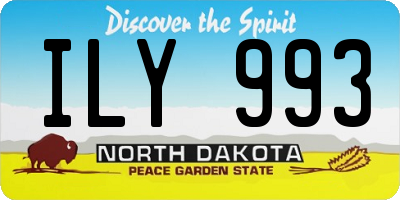ND license plate ILY993
