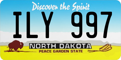 ND license plate ILY997