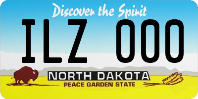 ND license plate ILZ000