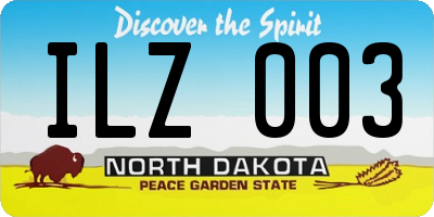 ND license plate ILZ003