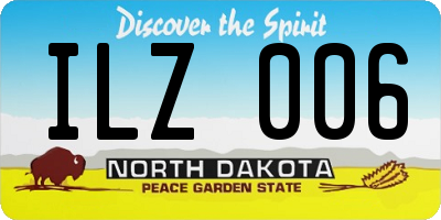 ND license plate ILZ006