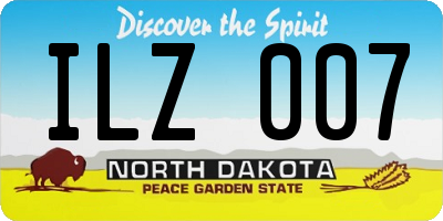 ND license plate ILZ007