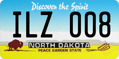 ND license plate ILZ008