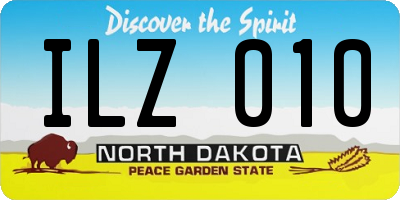 ND license plate ILZ010