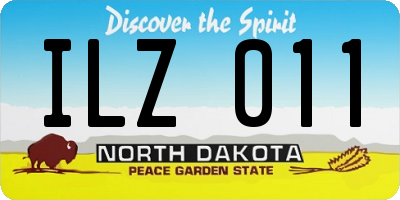 ND license plate ILZ011