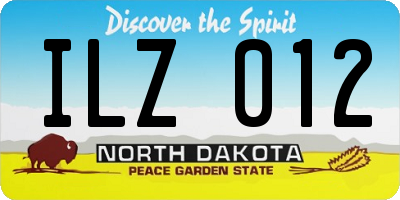 ND license plate ILZ012