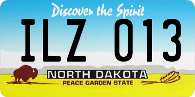 ND license plate ILZ013