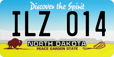 ND license plate ILZ014
