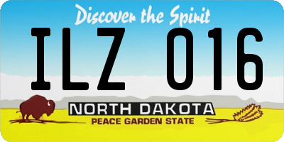 ND license plate ILZ016