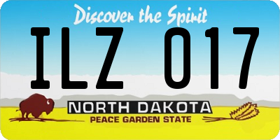 ND license plate ILZ017