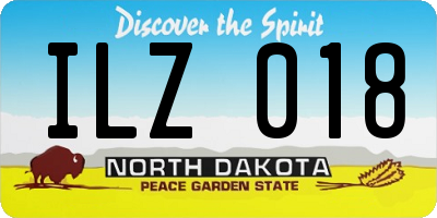 ND license plate ILZ018