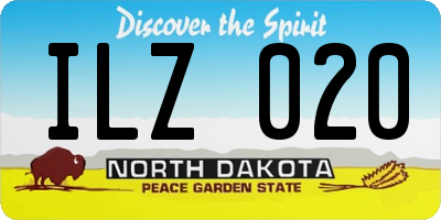 ND license plate ILZ020