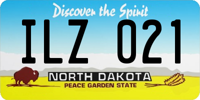 ND license plate ILZ021