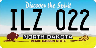 ND license plate ILZ022