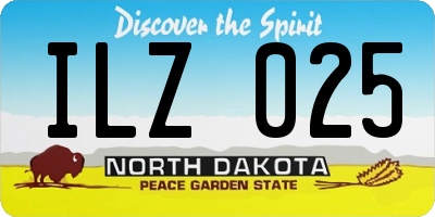 ND license plate ILZ025